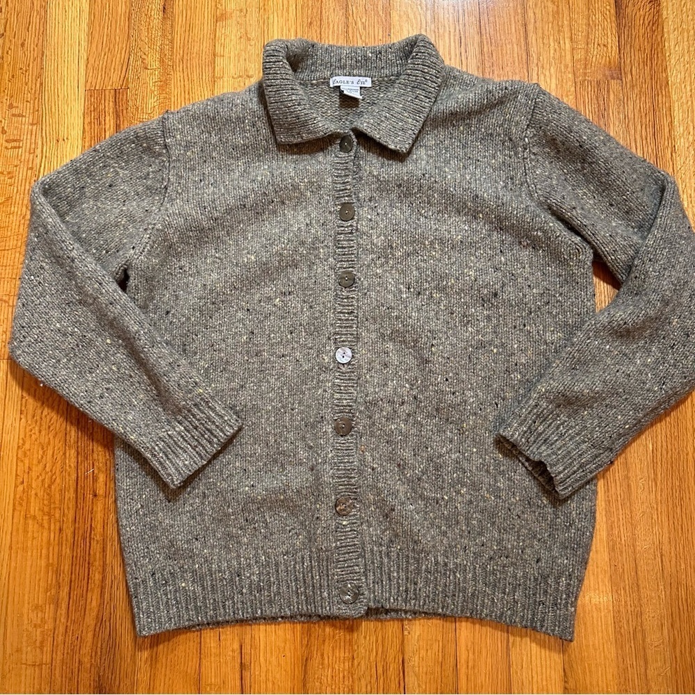 Eagle's Eye  speckled cardigan sweater  Lamb Wool Blend 
size XL